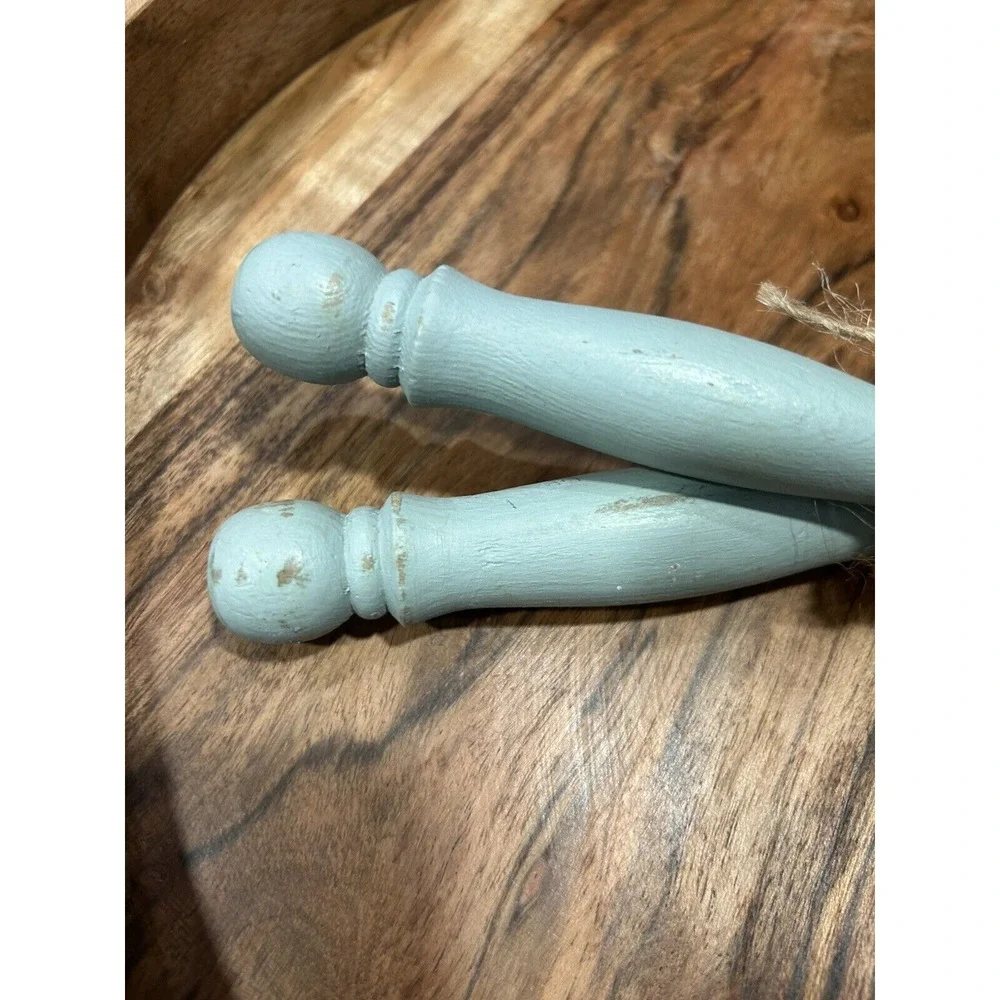 Vintage Fork and Spoon Serving Set Rustic Turquoise‎ Shabby Chic Farmhouse Decor